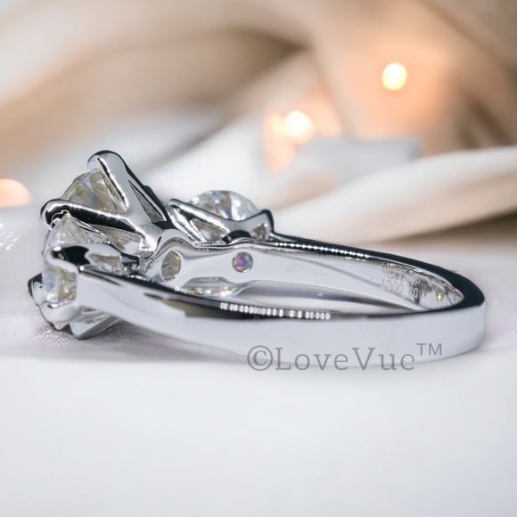 Certified 5ct. t.w. Diamond Three-stone Brilliant Cut Engagement Ring - Picture 4 of 17